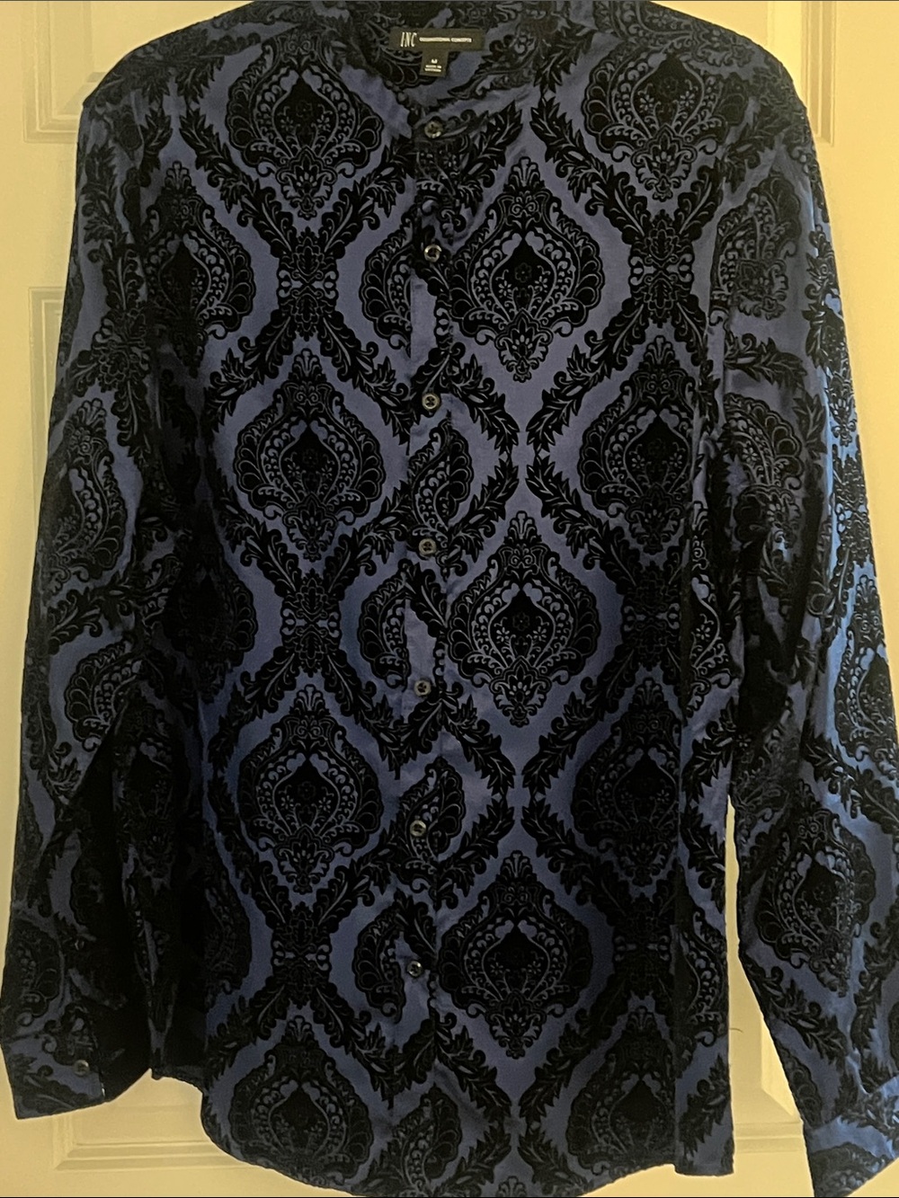 Men’s INC International Concepts Blue Button-Down Shirt Size M - Picture 3 of 7